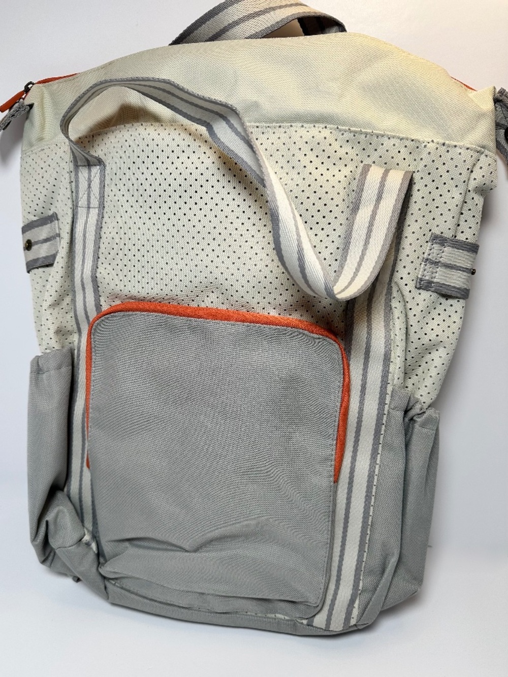 Thirty-One Day Away Backpack Whisper Grey Colorblock | Large Travel Diaper Bag
